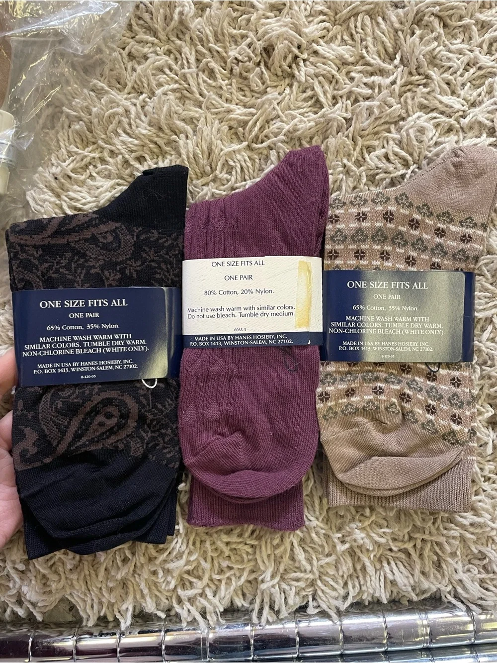 Women’s Vintage Hanes Discontinued Legwear Socks (3 Pairs)
